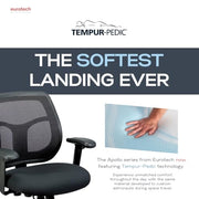 Eurotech Black / Upgraded Seat with Authentic TEMPUR-Material / 26 inches (W) x 19.3 inches (D) x 35 inches ( Home Office Desk Chairs