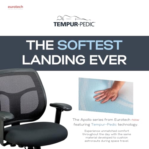 Eurotech Black / Upgraded Seat with Authentic TEMPUR-Material / 26 inches (W) x 19.3 inches (D) x 35 inches ( Home Office Desk Chairs