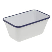 Serving Bowl Enamelware Look Melamine White/Blue - 7" L x 4 1/4 W x 3 1/10 D by HUBERT – 7" x 3.5", Melamine, White, Model 240410