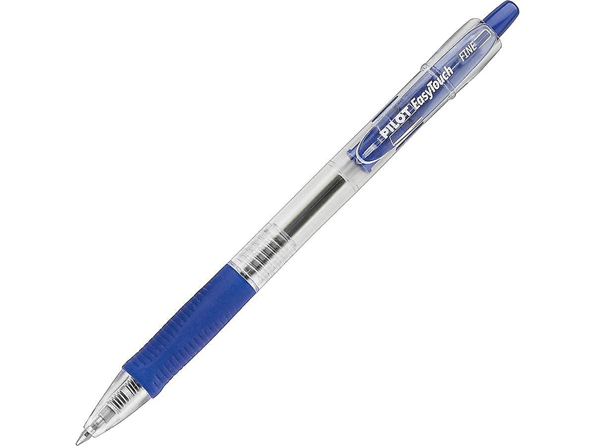 EasyTouch Ballpoint Pens by PILOT – 12 Count (Pack of 1), Plastic, Blue, Model 32211