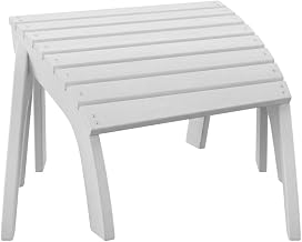 White Ottoman, Solid Wood and Acacia, Lightweight, Versatile Seating Or Footrest, Stylish and Durable for Outdoor Living