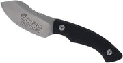 Scipio St1001 Grunt Fixed-Blade Knife - Small Skinning Hunting Knife With Protective Leather Sheath - Tactical Scout Carry Knife 3-Inch Blade - Black