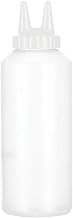 HUBERT Plastic Squeeze Bottle with White Twin Tip Top12 oz Clear