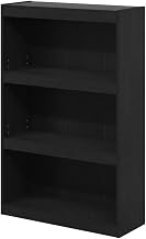 Furnifact Blackwood 3-Tier Adjustable Shelf Bookcase with Sturdy Wooden Construction, Modern Design, Perfect for Home or Office Storage