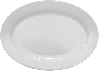 CAC China Majesty Pattern 10 5/8 Inch White Platters 24 Ct