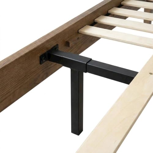 Furnifact Solid Wood Platform Bed Frame with Headboard and Footboard, King Size Bed Frame Wooden Bedframe for Bedroom, Barnwood - image 8