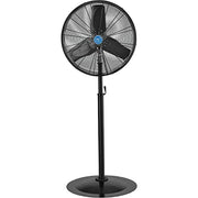 Premium 24" Oscillating Pedestal Fan - 1/2 HP - TEAO Motor - 9400 CFM by Continental Dynamics – 32"L x 41"W x 11"H, Alloy Steel, Black, Model SFSE1-750/60YW-D2