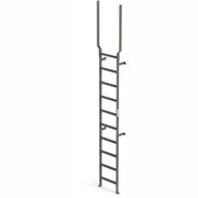 EGA VMS10EX Steel Vertical Wall Mount Ladder W/Rail Extensions by EGA Products – 8.25"L x 21.75"W x 16"H, Alloy Steel, Gray, Model MVMS10EX
