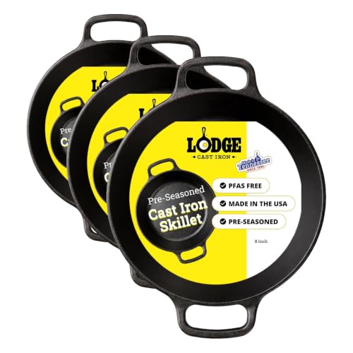 Lodge 8 Inch (Pack of 3) / Black / Pan Skillets