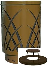 Covington Sawgrass Laser Cut Metal Waste Receptacle with Rain Cap Finish: Green
