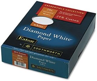 Southworth 25% Cotton Diamond White Business Paper, 20 lbs., 8-1/2 x 11, 500/Box