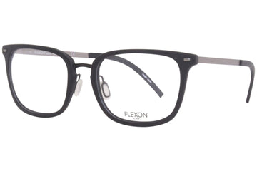 Eyeglasses B 2020 001 Black by Flexon – Lens-55 Bridge-20 Temple-145, Plastic, Black/Silver - 001, Model B2020