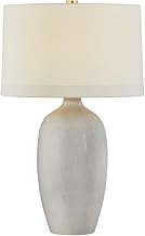 Hudson Valley Lighting Elk River 1-Light Table Lamp | Essential Style | Aged Brass Finish | Made of Ceramic & Textile | 30.75" Overall Height | Ceramic Frost Grey Crackle Accent | L3241-AGB/CFG