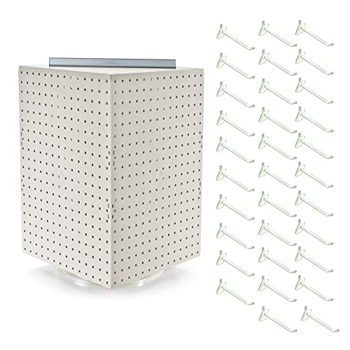 Azar Displays Pegboard + Hooks / White / 14 inches (W) x 14 inches (D) x 21 inches (H) Home Storage Hooks