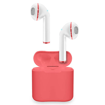 True Wireless Earbuds with Charging Case by SENTRY – Standard, Plastic, Silicone, Electronic Components, Coral Red, Model BT960R