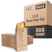 Stock Your Home 500 / 12 Lb / Brown Food Storage Bags