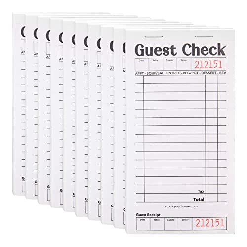 Stock Your Home 10 Pack / Black/White / 10 Guest Checks