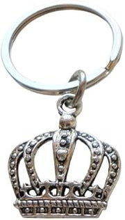 Silver King Crown Charm Keychain