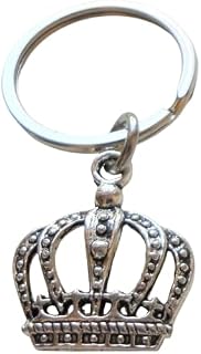 Silver King Crown Charm Keychain