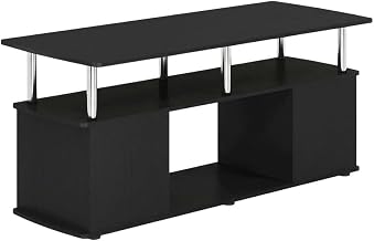 Furnifact Brown TV Stand, Holds up to 50 inch TV, Open Shelves, Modern Design, Durable, Stylish, Functional Living Room Furniture