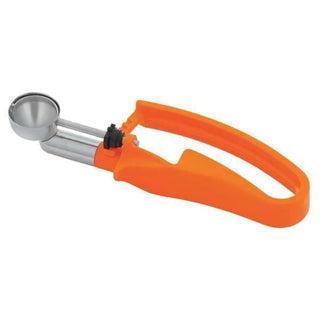 Size 100 Universal Squeeze Disher | Food Portioning Serving Scoop with 6-3/8" Long Ergonomic Orange Handle for Restaurant Cafeteria | .33 oz Capacity | 1-1/8" Bowl by Vollrath –