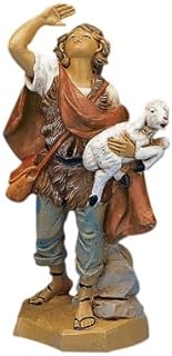 Fontanini by Roman Inc., Micah The Shepherd, 5" Shepherds Collection, Nativity Figure and Accessories, Hand Sculpted and Painted