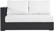 Powder-Coated Aluminum Outdoor Loveseat with Modular Left-Facing Design, Patio Furniture for Outdoor Couch Sectional, Gray White
