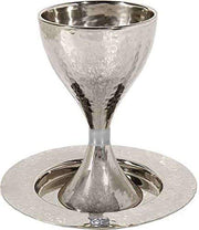 Emanuel Hammered Kiddush Cup with Silver Ring, 6.8 oz, Silver