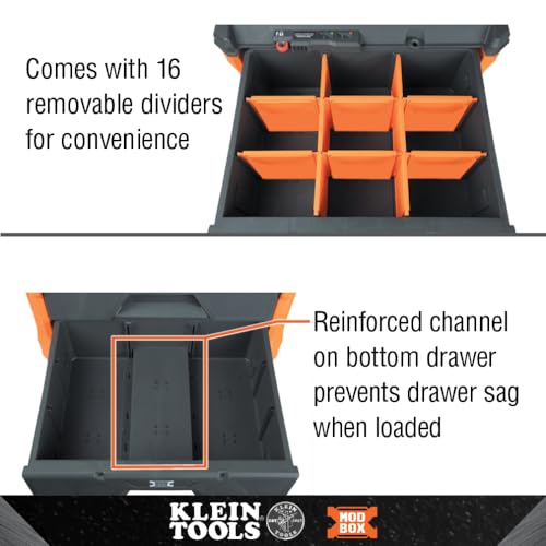 KLEIN TOOLS 2-Drawer / Orange / 50.0 pounds Tool Boxes