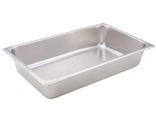 Standard Stainless Steel Full-Size Steam Table Pan - 4" Deep (24 gauge) by Winco – 24 gauge, Stainless Steel, Pack of 6, Model SPF4