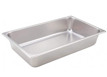 Standard Stainless Steel Full-Size Steam Table Pan - 4" Deep (24 gauge) by Winco – 24 gauge, Stainless Steel, Pack of 6, Model SPF4