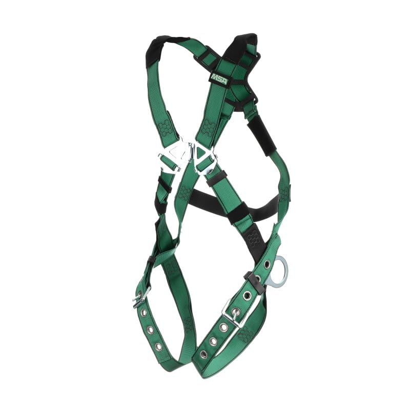 V-Form Full Body Safety Harness - Size: Standard (Medium) by MSA – Standard, Polyester, Green, Model 10197215