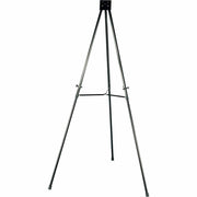 Telescoping Aluminum Display Easel with Adjustable Legs by Lorell – 34"W x 66"H, Aluminum, Black, Model LLR75683