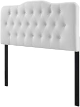Furnifact Upholstered Vinyl Queen Headboard, Durable Vinyl Fabric, Classic Queen Size, Single Piece, Easy Installation, Stylish Addition for Bedroom Decor