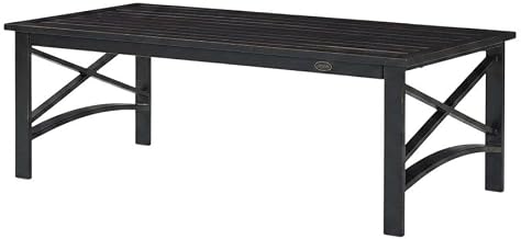 Outdoor Coffee Table Brown with Oil Rubbed Bronze Finish, Modern Design, Sturdy Metal Frame, Suitable for Various Weather Conditions, Ideal for Patio and Garden Spaces