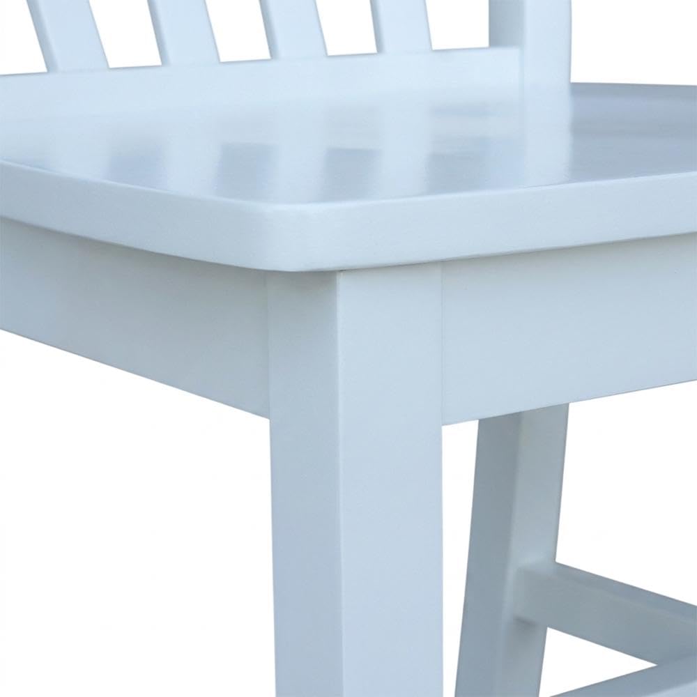 Solid Wood Dining Chair with Cafe-Style Design by Furnifact – Wood, White, Pack of 2