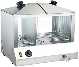 OMCAN 43216 18-INCH HOTDOG STEAMER AND BUN WARMER – 100 HOTDOGS AND 48 BUNS CAPACITY