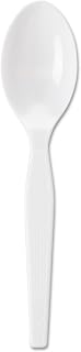 Dixie Individually Wrapped 5.88" Medium-Weight Polystyrene Teaspoon by GP PRO (Georgia-Pacific); White; TM23C7; (Case of 1,000)