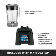 Waring 48 Ounce Copolyester Jar / Black / Modern Countertop Blenders