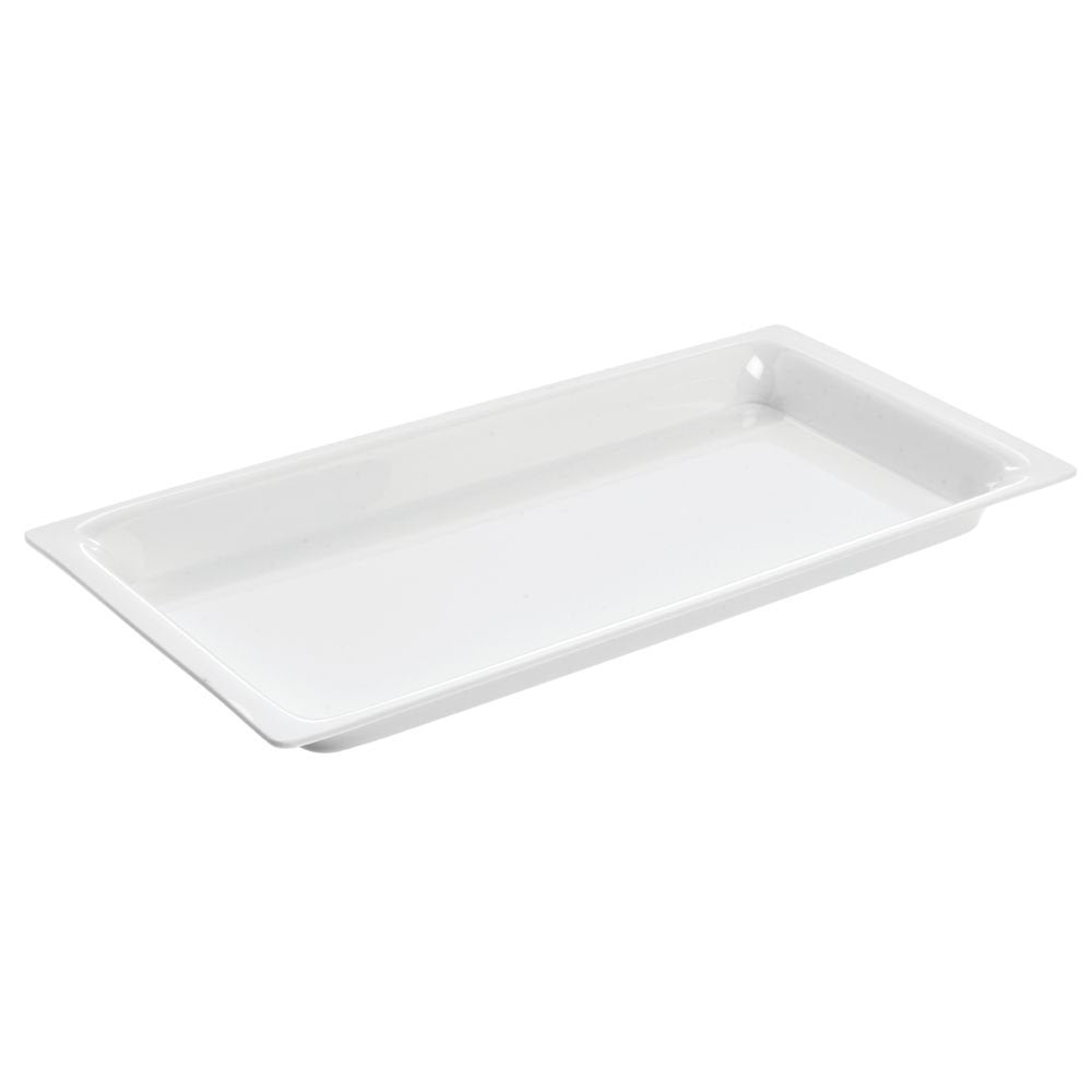 White Plastic Rectangular Tray - 12 7/8"L x 6 1/2"W x 1"H by HUBERT – 12.9" x 6.5" x 1", Plastic, White, Model HU1003TRAY