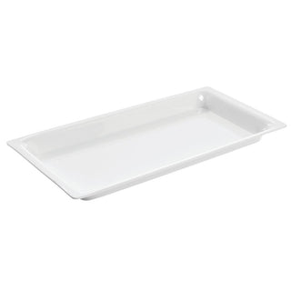 White Plastic Rectangular Tray - 12 7/8"L x 6 1/2"W x 1"H by HUBERT – 12.9" x 6.5" x 1", Plastic, White, Model HU1003TRAY