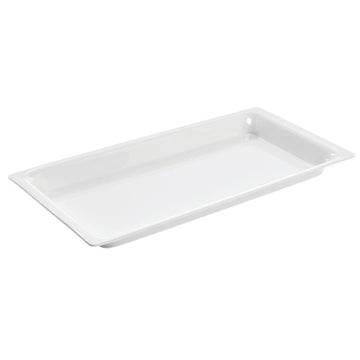 White Plastic Rectangular Tray - 12 7/8"L x 6 1/2"W x 1"H by HUBERT – 12.9" x 6.5" x 1", Plastic, White, Model HU1003TRAY