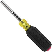 KLEIN TOOLS 65412 Heavy Duty Hollow Shaft Nut Driver, Color-Coded 1/2-Inch Hex, Pass Through Design, 6-Point, Cushion-Grip Handle