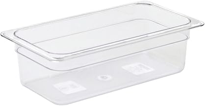HUBERT Third-Size Clear Polycarbonate Cold Food Pan - 12 4/5" L x 6 15/16" W x 4" D