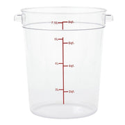 Clear Round Food Storage Container - 10 13/100" Dia x 10 3/4" D by HUBERT – Polycarbonate (PC), Clear, Model 0106005-PC