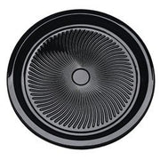 16" Round Black Novaplus Plastic Serving Platter - 36 per case by Sabert – 16", PET, Black, Model 9516