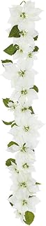 6ft Poinsettia Flower Silk Garland -Cream (Pack of 4)