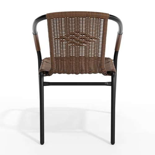 Flash Furniture Dark Brown / Set of 1 / Contemporary Patio Dining Chairs