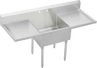 Elkay SS8136LR1 Commercial 84" x 27-1/2" Floor Mount Single Compartment Scullery Sink with Drainboard