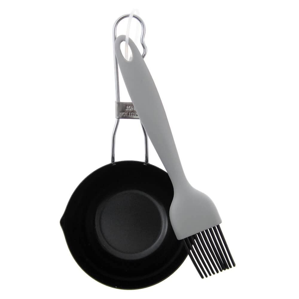 Kickstand Sauce Pot & Baster by Mr. Bar-B-Q – 1", Silicone, Black, Model 06833Y